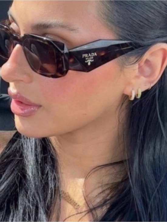 Prada Accessories - PRADA Sunglasses Symbole Small Geometric Acetate Honey Havana Tortoise EUC